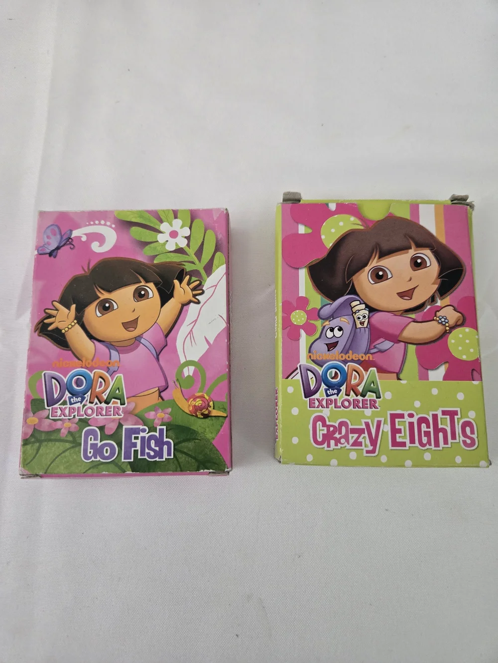 Dora the Explorer Card Games Lot Go Fish Crazy Eights 2009 Nickelodeon Cardinal